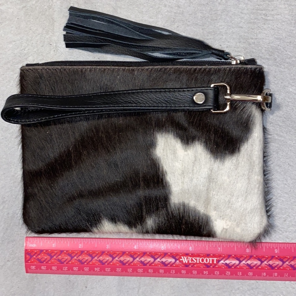 New Handmade Real Cowhide Wristlet Clutch Wallet Double Side Hair On#5543 - Picture 2 of 6